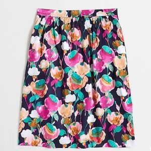 J. Crew Floral Printed Stretch Cotton Skirt